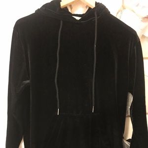 Black velvet hoodie